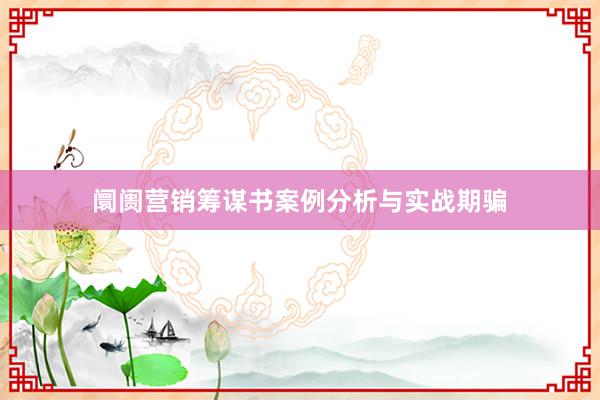 阛阓营销筹谋书案例分析与实战期骗